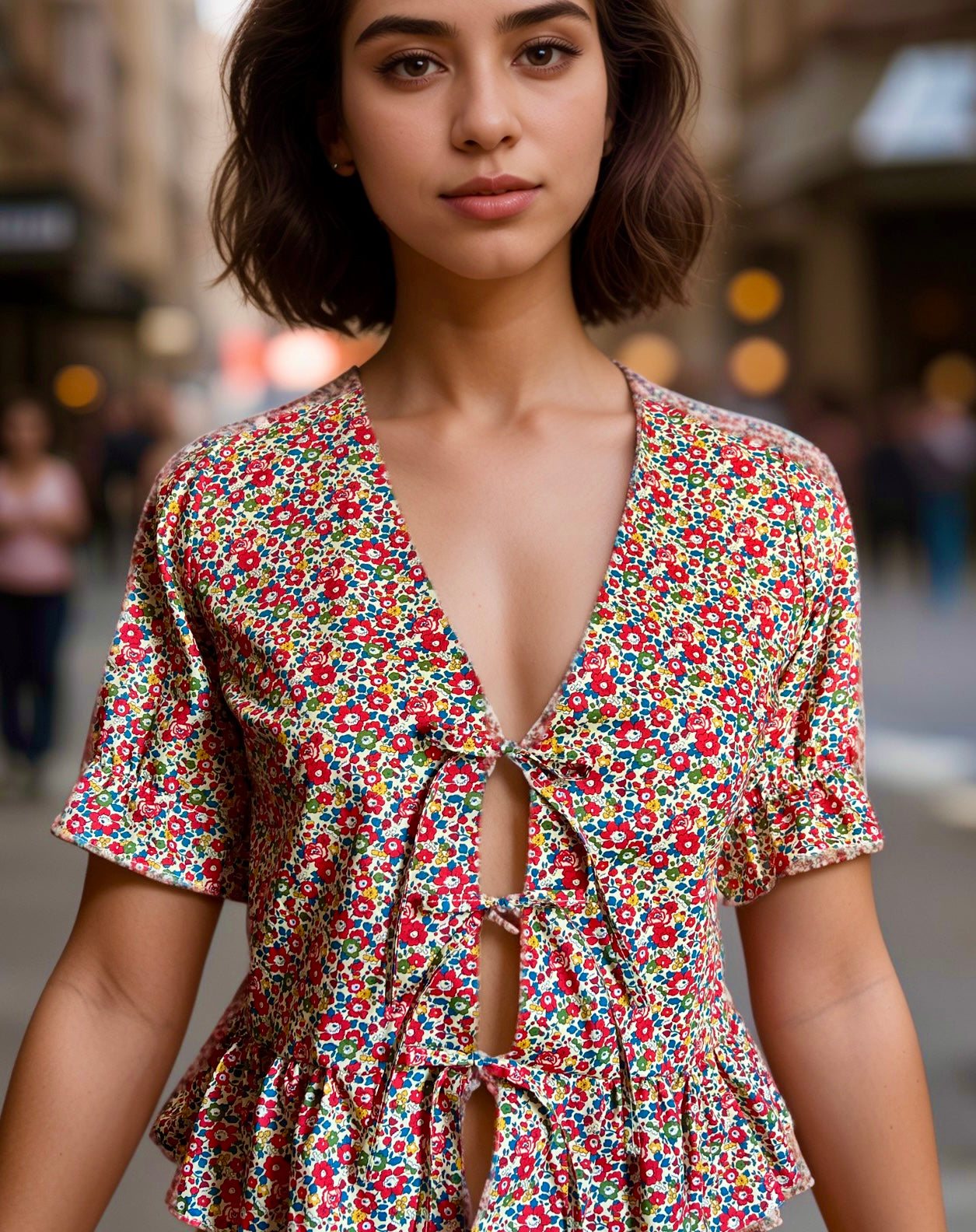 LIBERTY PRINT TIE TOP